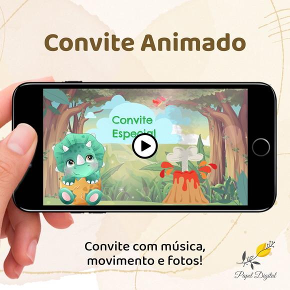 Convite Animado (vídeo) Dinossauro Baby