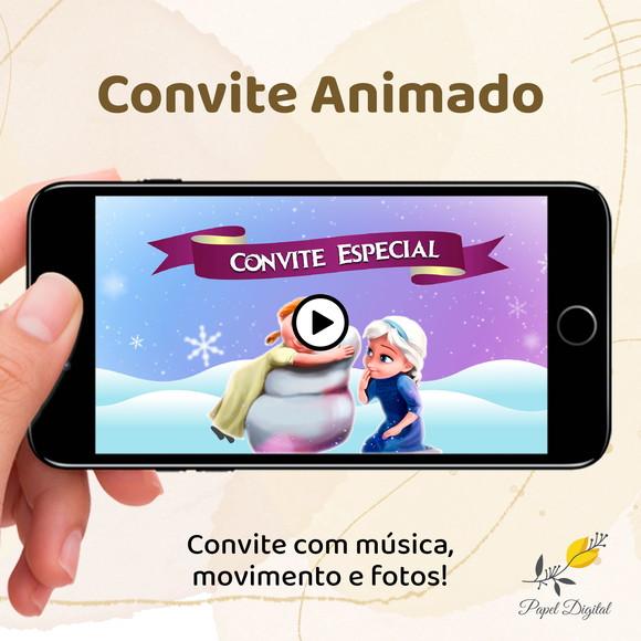 Convite Animado (vídeo) Frozen Baby