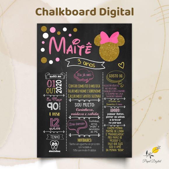 Chalkboard Digital Minnie Modelo 7