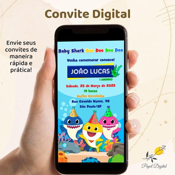 Convite Digital Baby Shark Modelo 2
