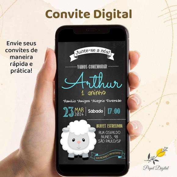 Convite Digital Ovelhinha Modelo 3