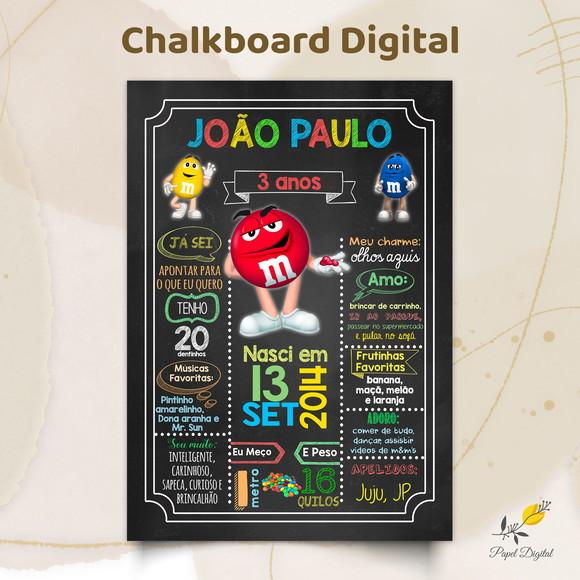 Chalkboard Digital M&m's