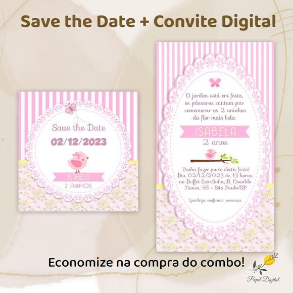 Convite + Save The Date Digital Jardim