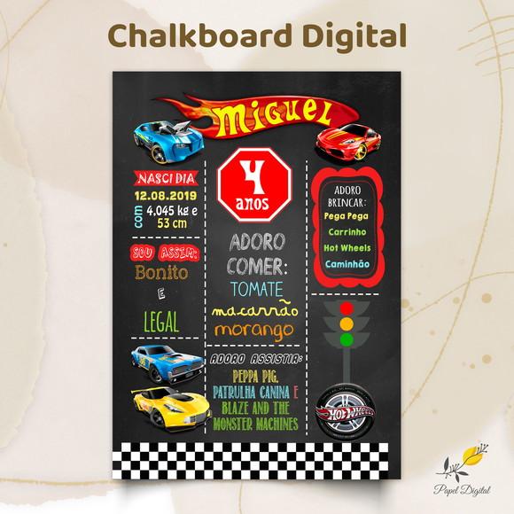 Chalkboard Digital Hot Wheels