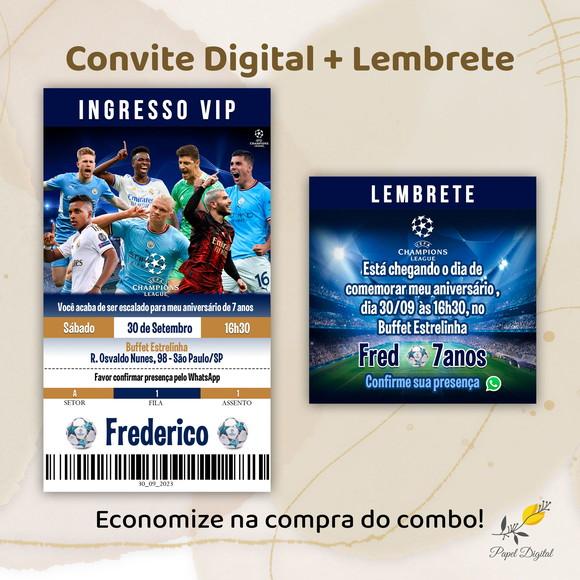 Convite + Lembrete Digital Futebol