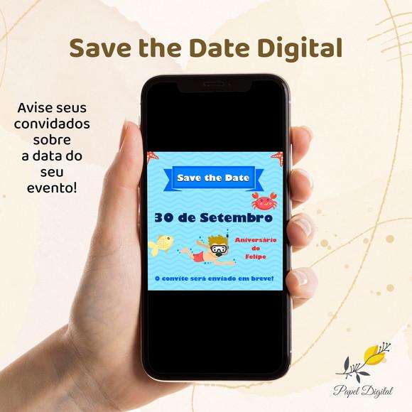Save The Date Digital Fundo do Mar Modelo 1