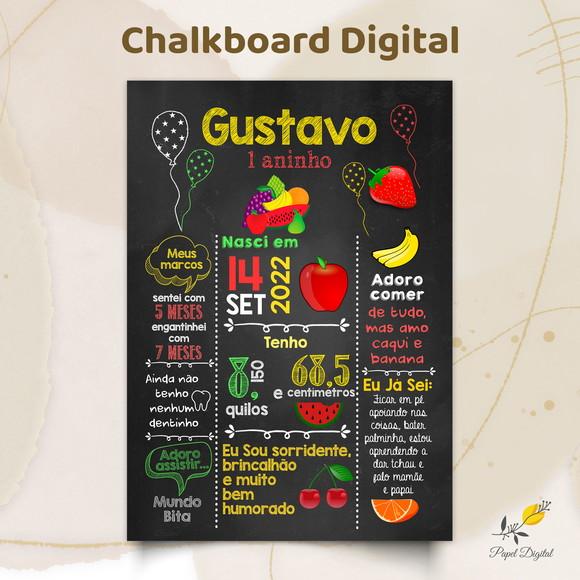 Chalkboard Digital Frutas Modelo 2