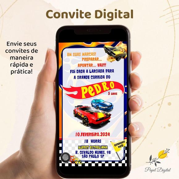 Convite Digital Hot Wheels Modelo 1
