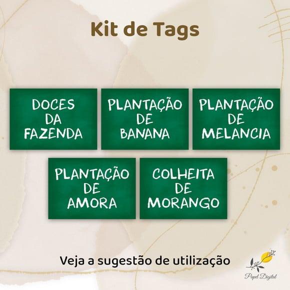 Kit Digital Tags Fazendinha Modelo 1
