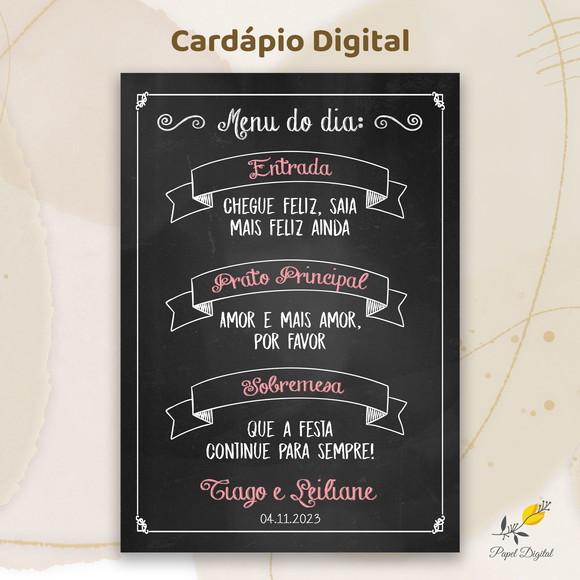 Cardápio Digital Festa de Casamento Modelo 2