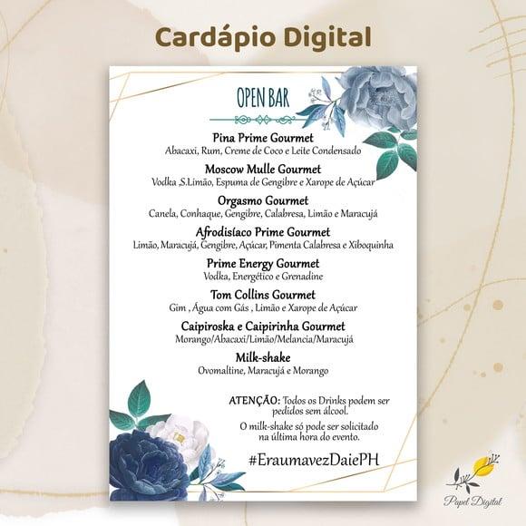 Cardápio Digital Festa de Casamento Modelo 1