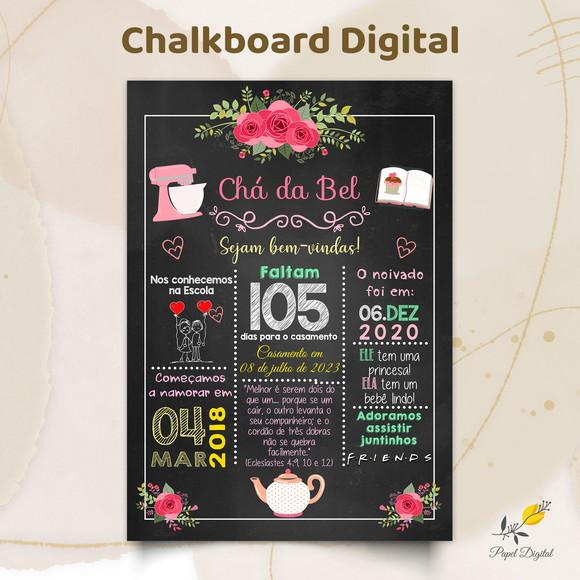 Chalkboard Digital Chá de Cozinha Modelo 3