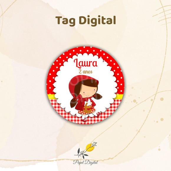 Tag Digital Chapeuzinho Vermelho Modelo 1