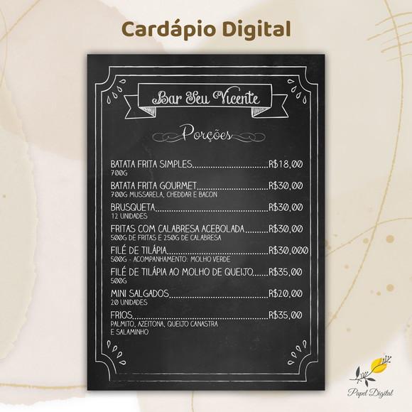 Cardápio Digital Modelo 2