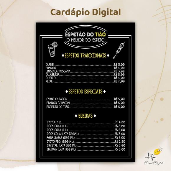 Cardápio Digital Modelo 1
