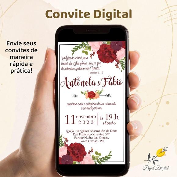 Convite Digital Casamento Modelo 8