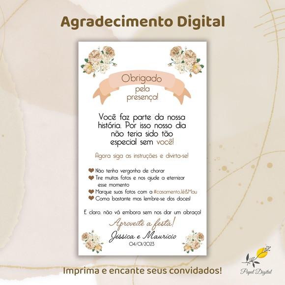 Agradecimento Digital Casamento