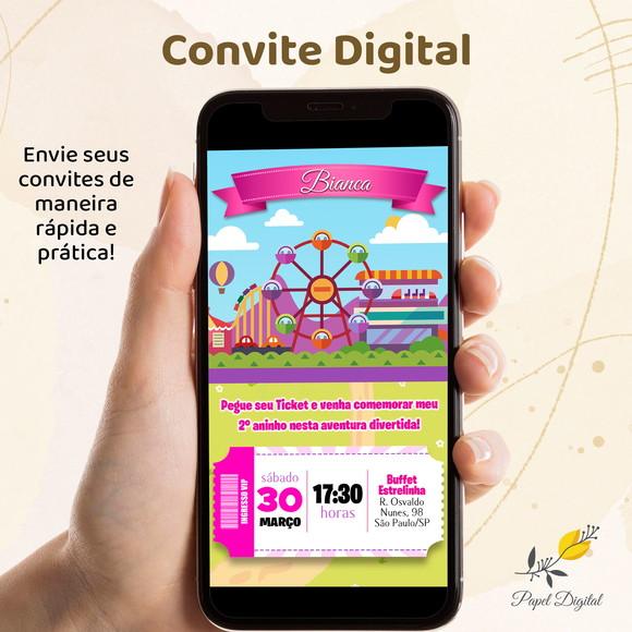 Convite Digital Parque de Diversões Modelo 1