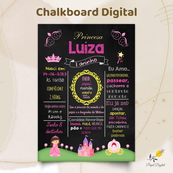 Chalkboard Digital Princesa Modelo 2