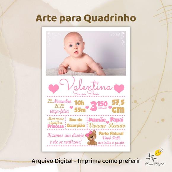 Arte Informações do Bebê Modelo 9