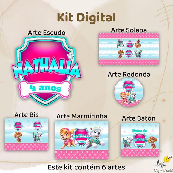 Kit Digital Patrulha Canina Rosa Modelo 1