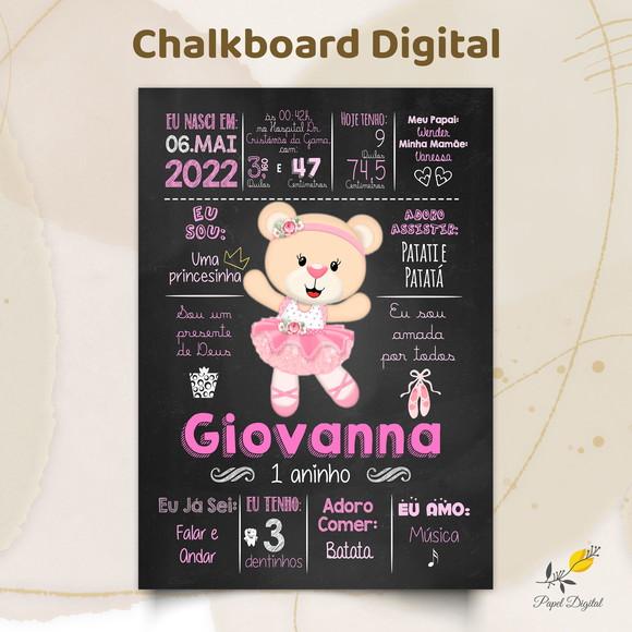 Chalkboard Digital Ursa Bailarina