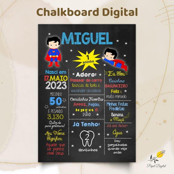Chalkboard Digital Super Homem Modelo 2