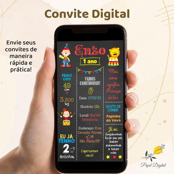 Convite Digital Circo Modelo 3