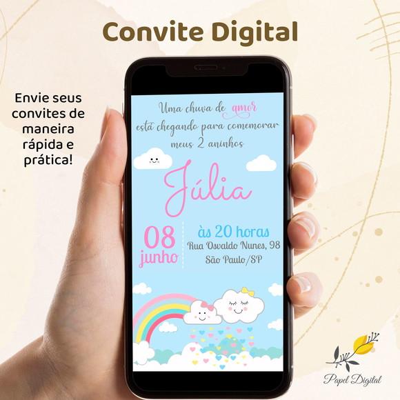 Convite Digital Chuva de Amor Modelo 5