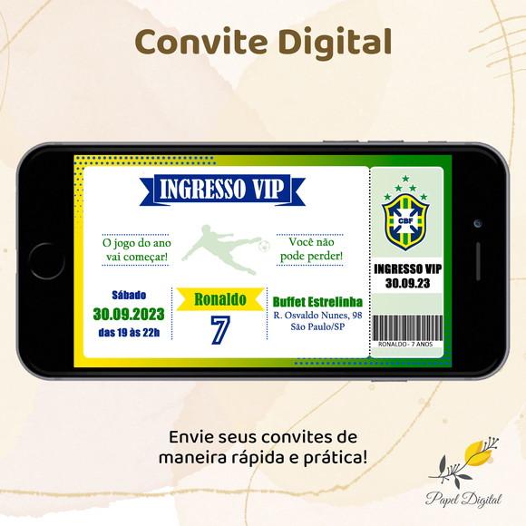 Convite Digital Seleção Brasileira Modelo 1