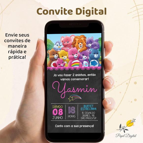 Convite Digital Ursinhos Carinhosos Modelo 1