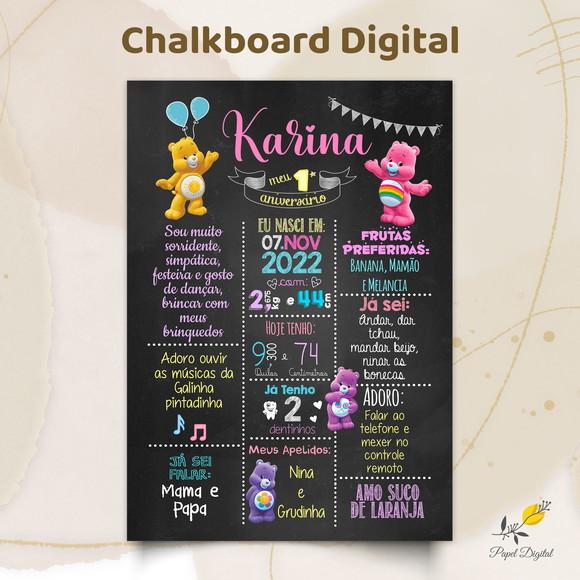 Chalkboard Digital Ursinhos Carinhosos