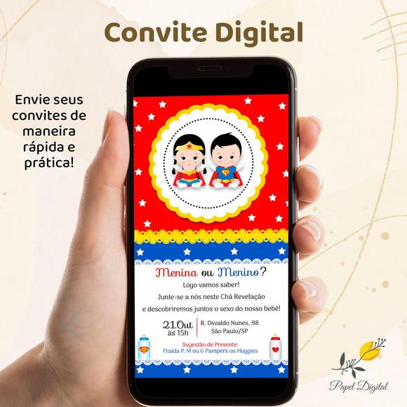 Convite Digital Chá de Revelação Modelo 5