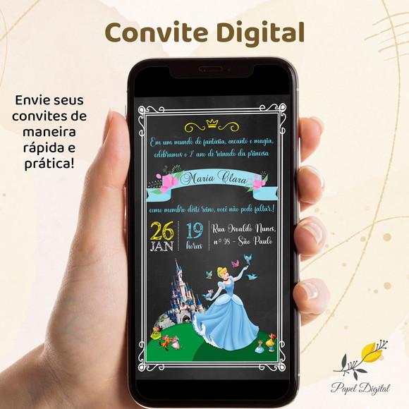 Convite Digital Cinderela Modelo 1