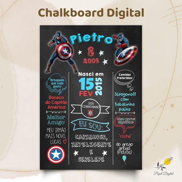 Chalkboard Digital Capitão América Modelo 2