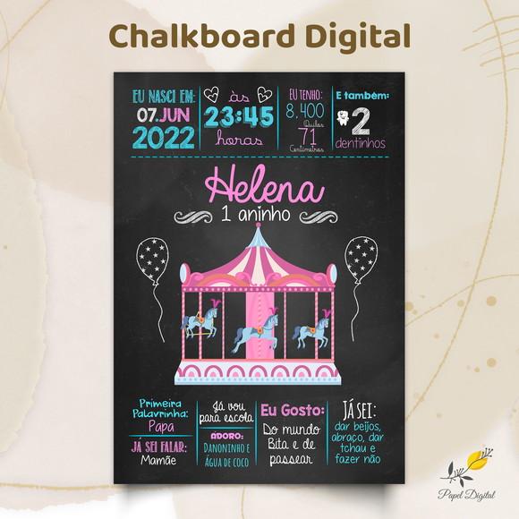 Chalkboard Digital Carrossel Encantado