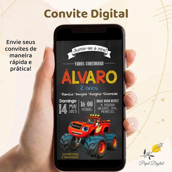 Convite Digital Blaze And The Monster Machines Modelo 1