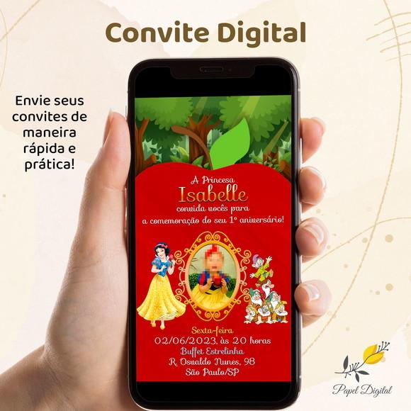 Convite Digital Branca de Neve Modelo 2