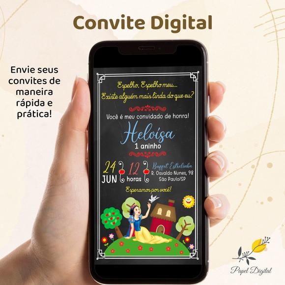 Convite Digital Branca de Neve Modelo 1