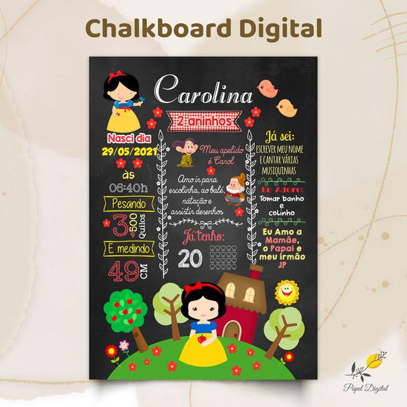 Chalkboard Digital Branca de Neve Baby