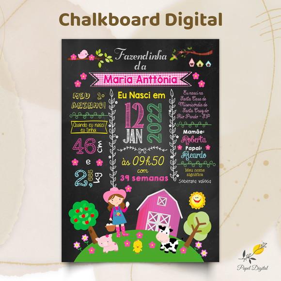 Chalkboard Digital Fazendinha Modelo 3