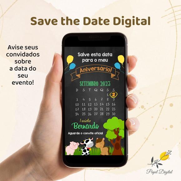 Save The Date Digital Fazendinha Modelo 2