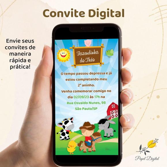 Convite Digital Fazendinha Modelo 1