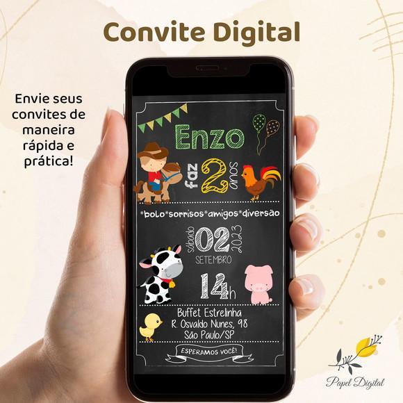 Convite Digital Fazendinha Modelo 2