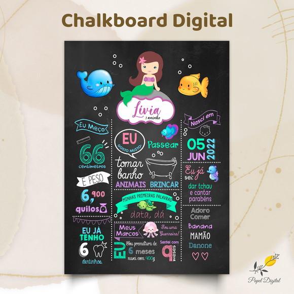 Chalkboard Digital Sereia Modelo 2
