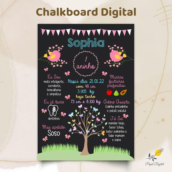 Chalkboard Digital Jardim Modelo 3