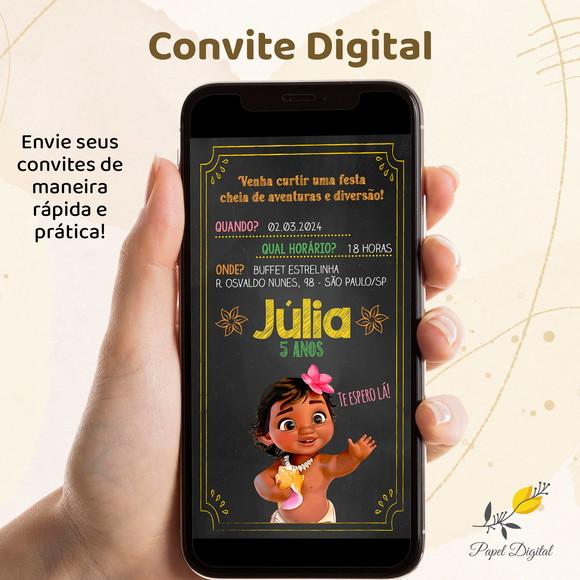Convite Digital Moana Modelo 3