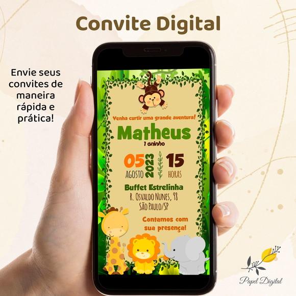 Convite Digital Safari Modelo 3