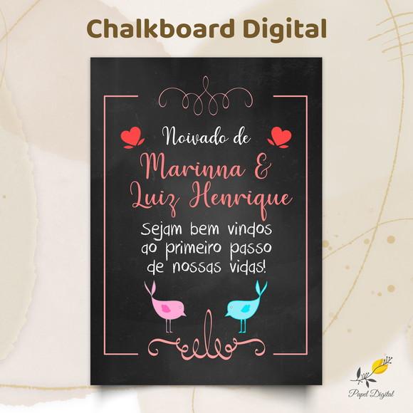 Chalkboard Digital Noivado Modelo 3