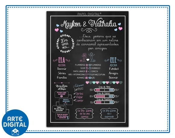 Chalkboard Digital Namorados Modelo 14
